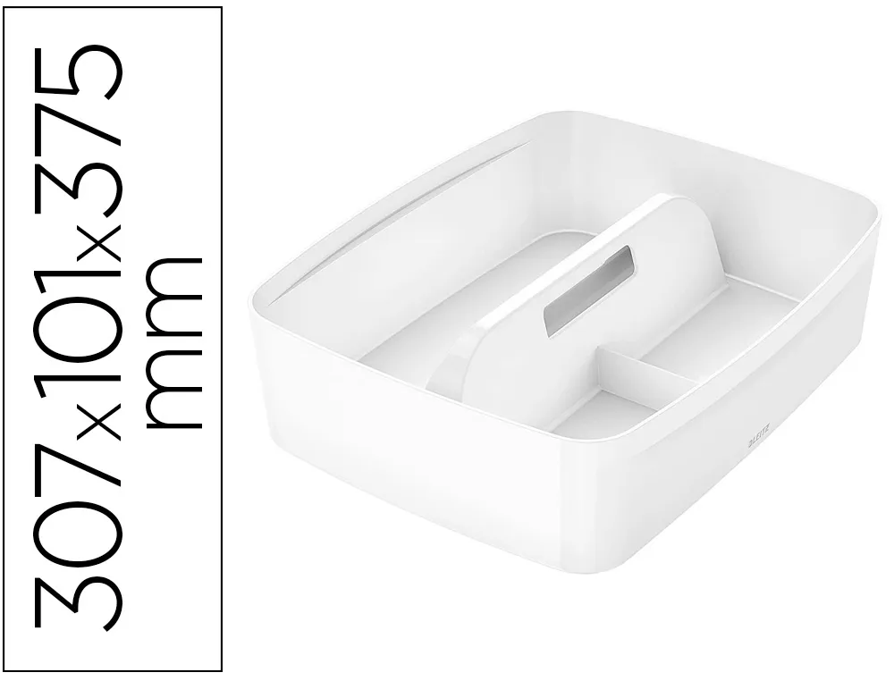 Plateau rangement leitz mybox poignee de transport 307x101x375mm blanc