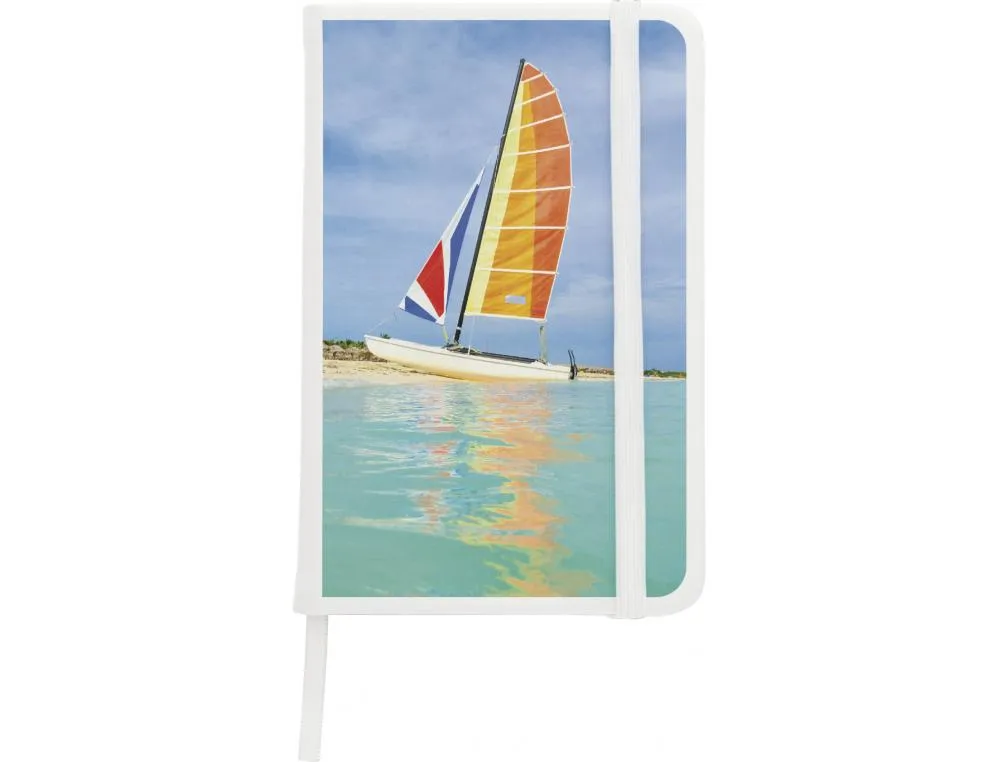 Carnet lavigne polyurethane blanc elastique 210x142mm quadricolor