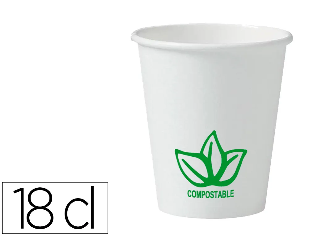 Gobelet en carton coldis biodegradable compostable de contenance 18cl paquet de 50