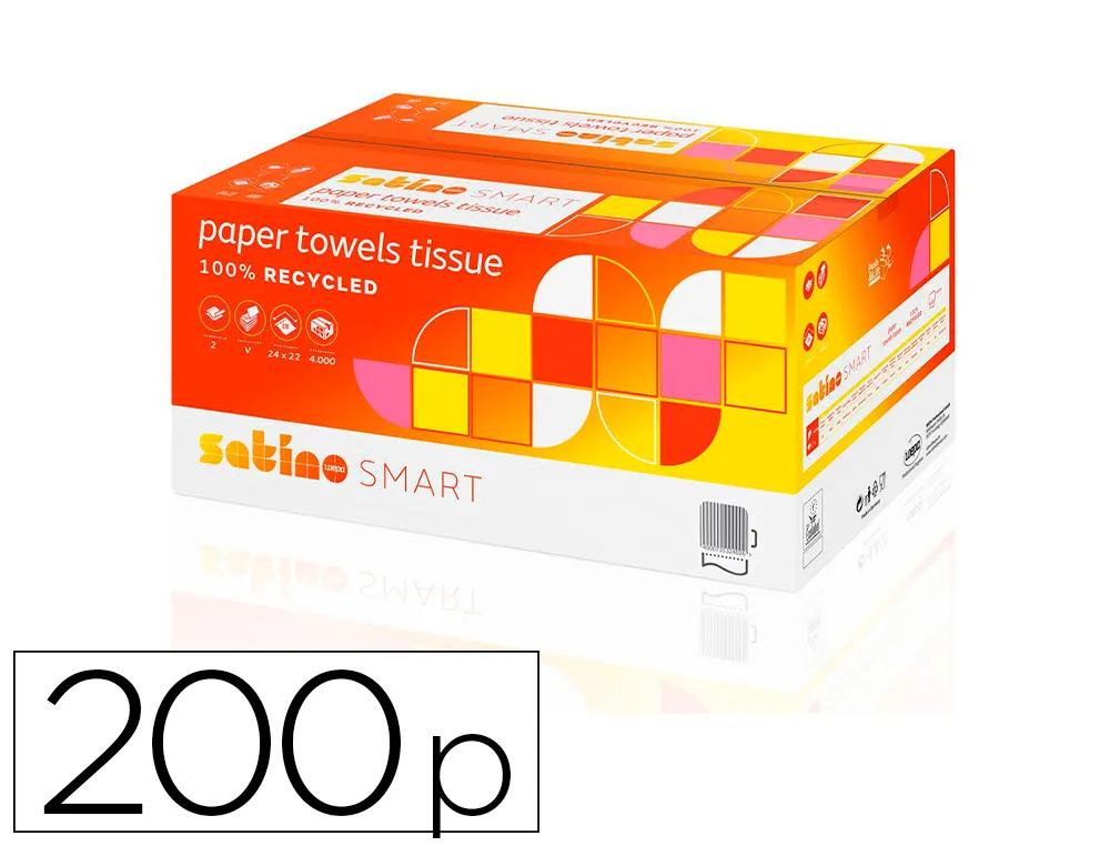 Essuie-mains coldis ouate blanche ecolabel 2plis 24x23cm 20 paquets de 200 feuilles