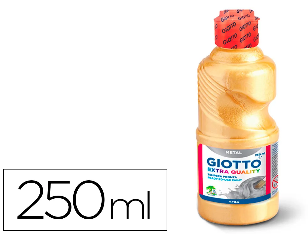 Gouache liquide giotto tous supports sechage rapide coloris argent metallise flacon 250ml