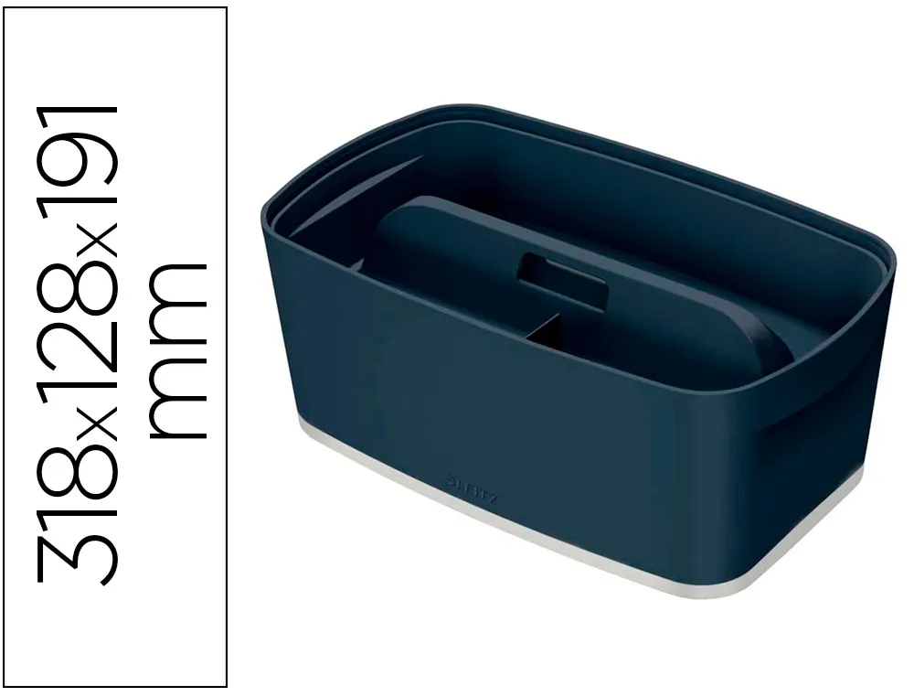 Boite de rangement leitz cosy my box petit format avec couvercle + organisateur poignee coloris gris