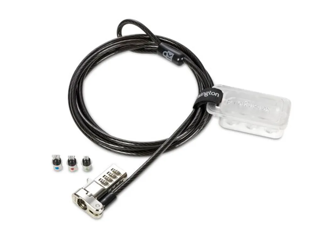 Cable de securite kensington universel 3 en 1 a combinaison reinitialisable