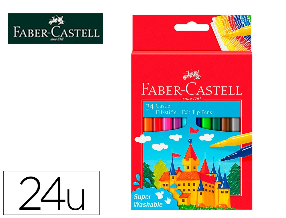 Feutre scolaire faber castell chateau pochette de 24