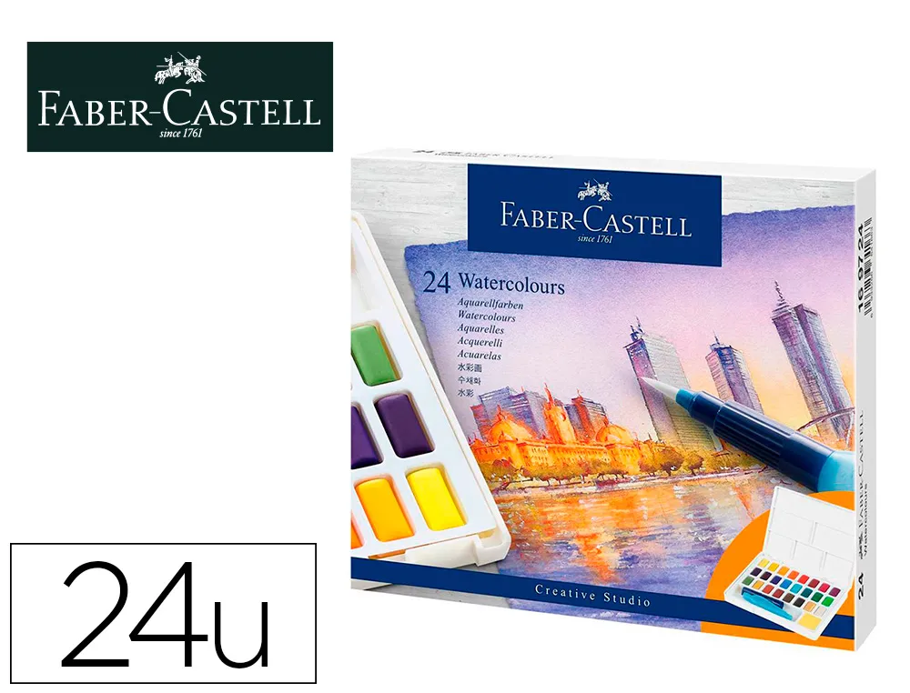 Peinture aquarelle faber castell boite de 24