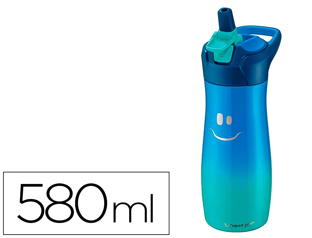 Gourde maped figurative pour enfant 580ml coloris bleu