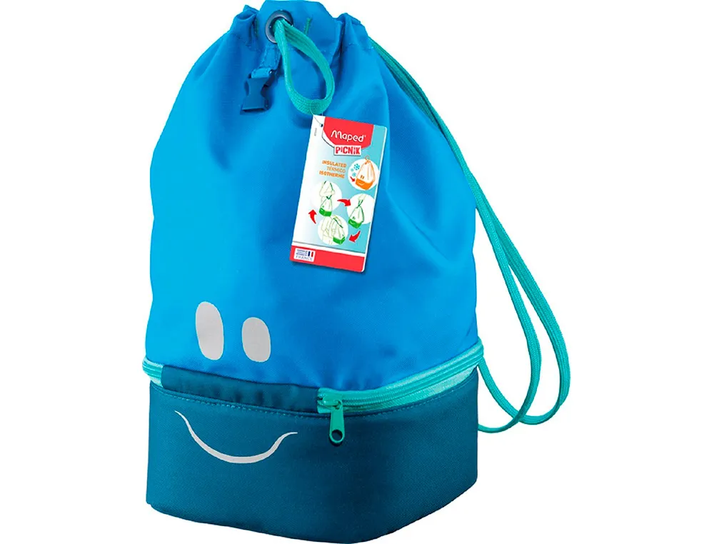 Sac a dejeuner maped figuratif pour enfant coloris bleu