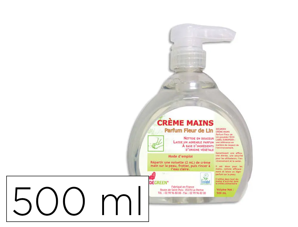 Creme lavante coldis mains fleu de lin flacon pompe 500ml