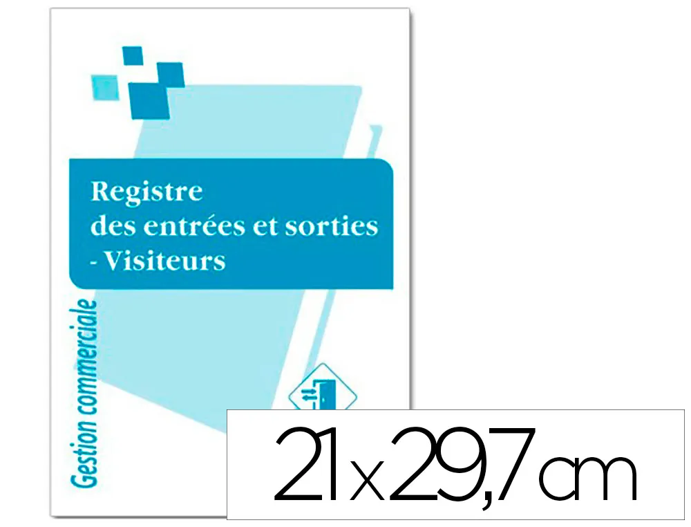 Registre des entrées et sorties - visiteurs - format : 21 x 29,7 cm - 40 pages + 4 de couverture