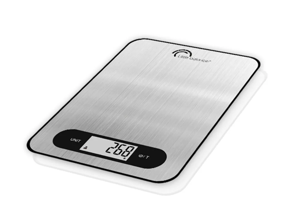 Balance compacte 5kg/1g inox avec batterie rechargeable et remplaçable