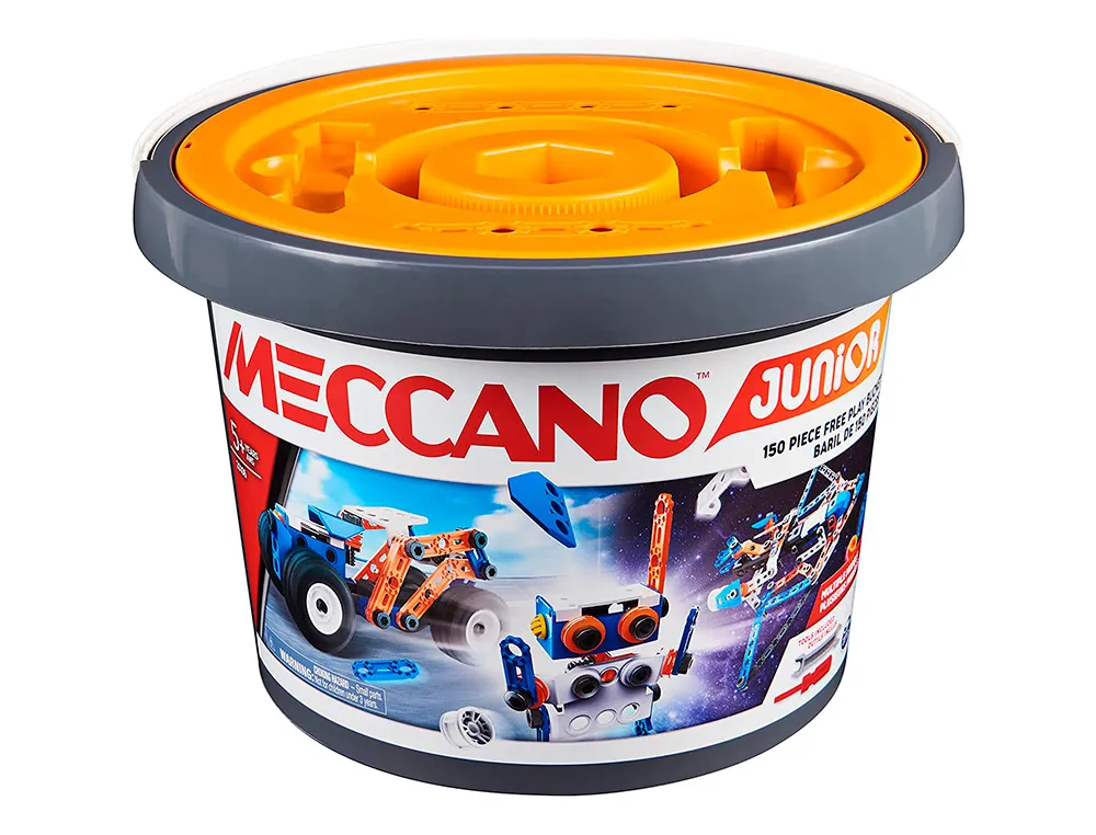 Baril meccano jeu de construction coloré de 150 pièces