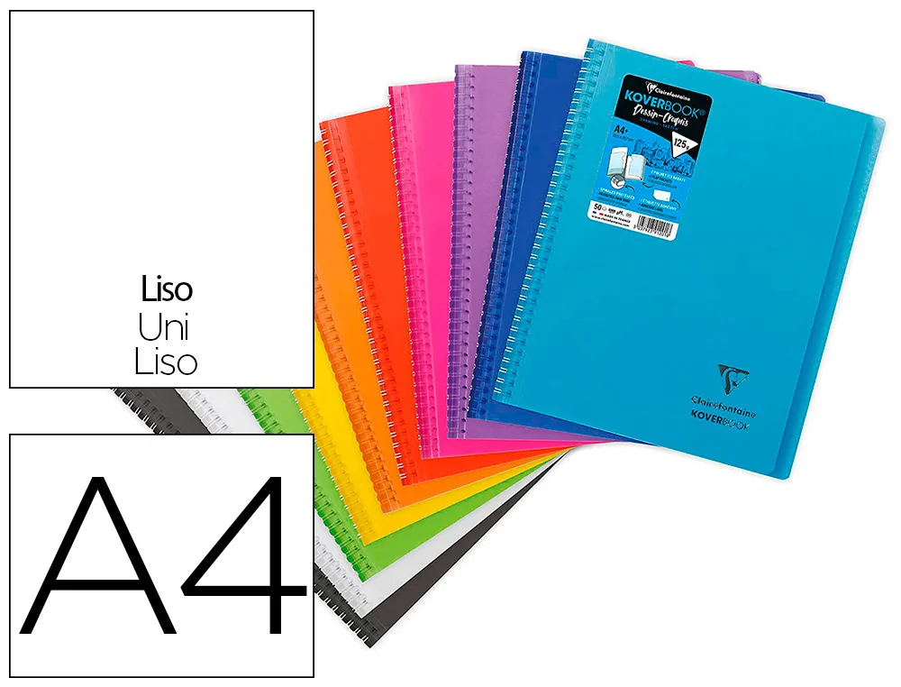 Carnet de dessin koverbook A4 2 rabats pochette couleurs assorties 22,5x29,7 cm blanc 125g 100 pages