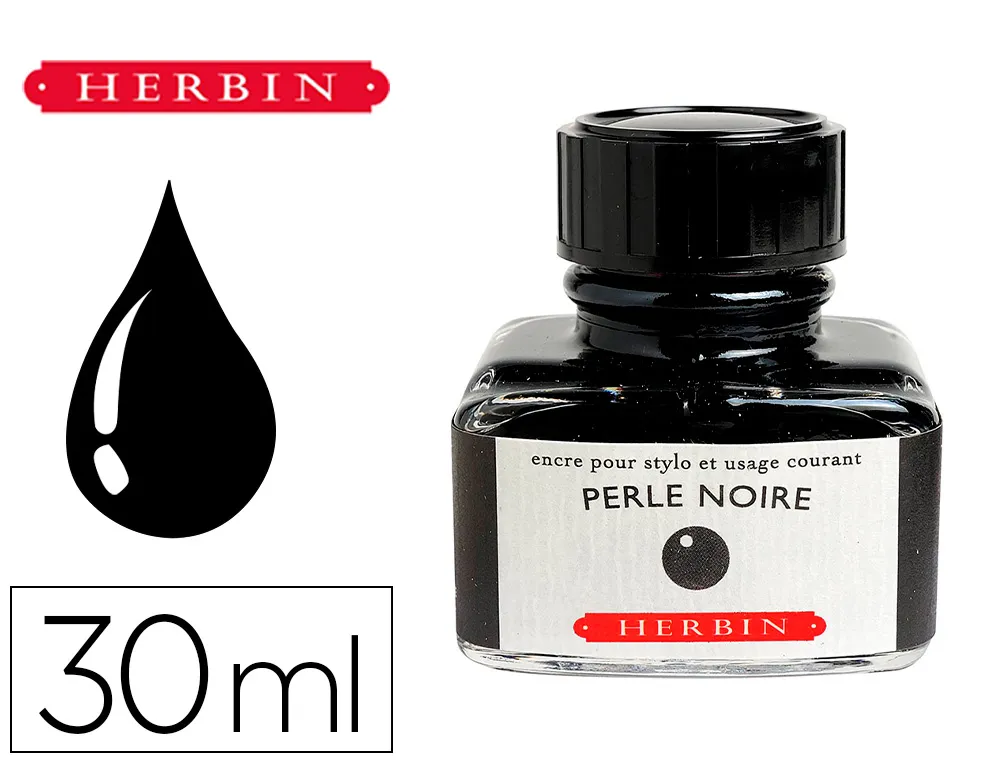 Flacon d'encre j.herbin perle noir 30ml