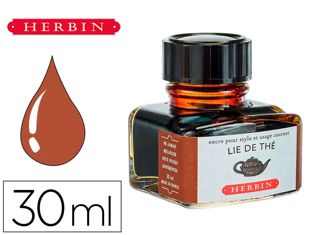 Flacon d'encre j.herbin lie de th 30ml