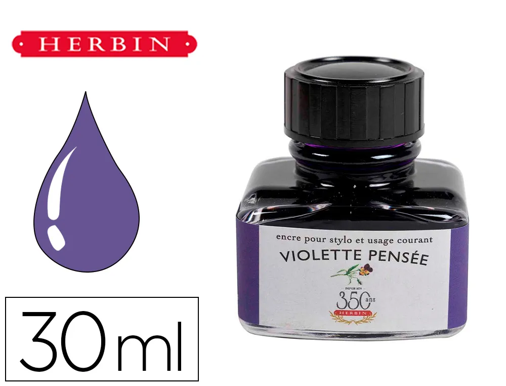 Flacon d'encre j.herbin violette pens e 30ml