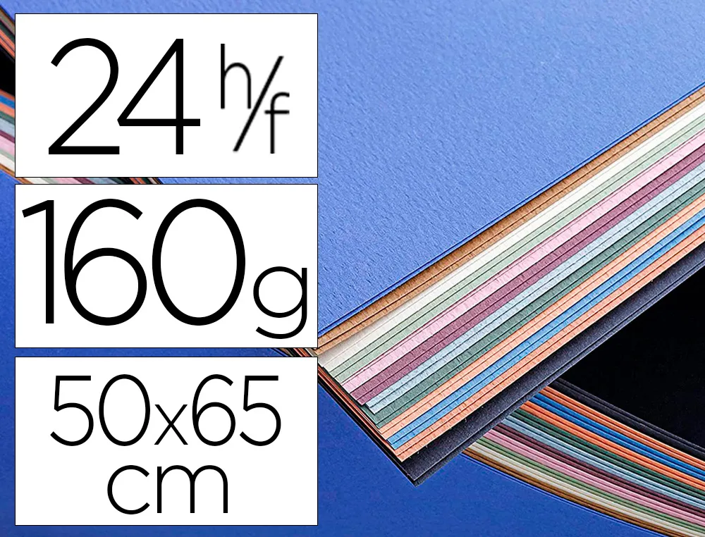 Papier etival assortiment coloris pastel 50x65cm 160gr paquet de 24 un