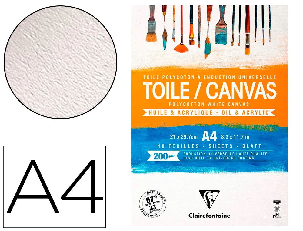 Bloc coll toile peindre cosmos A4 200g 21x29,7cm 10f