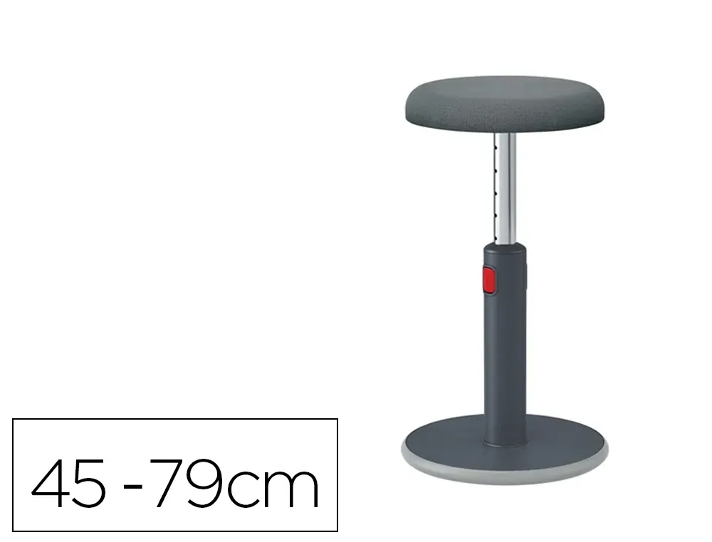 Tabouret ergonomique leitz ergo cosy active gris reglable 45 et 79cm