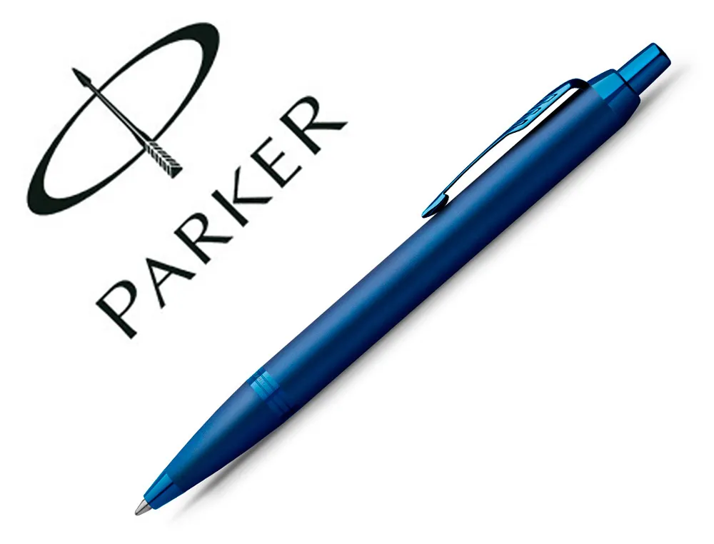 Stylo bille parker im monochrome bleu pointe moyenne encre bleu etui cadeau
