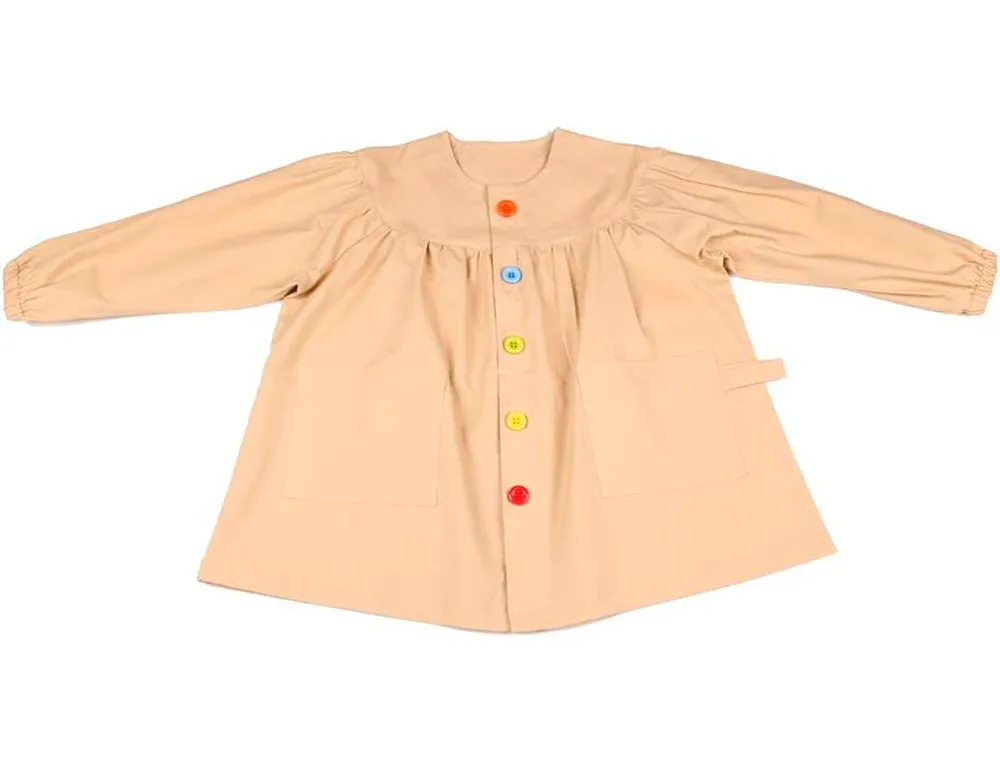 Blouse peinture oz international junior xs 3-5 ans coton coloris beige