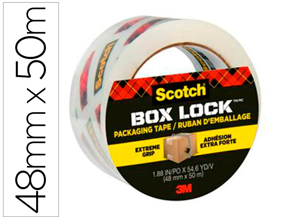 Ruban adhesif scotch box lock extra fort 48mm x 50m transparent