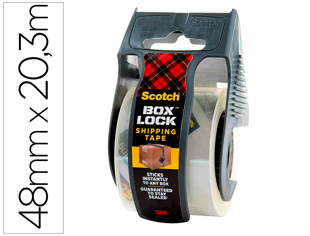 Ruban adhesif scotch box lock extra fort 48mm x 20,3m transparent
