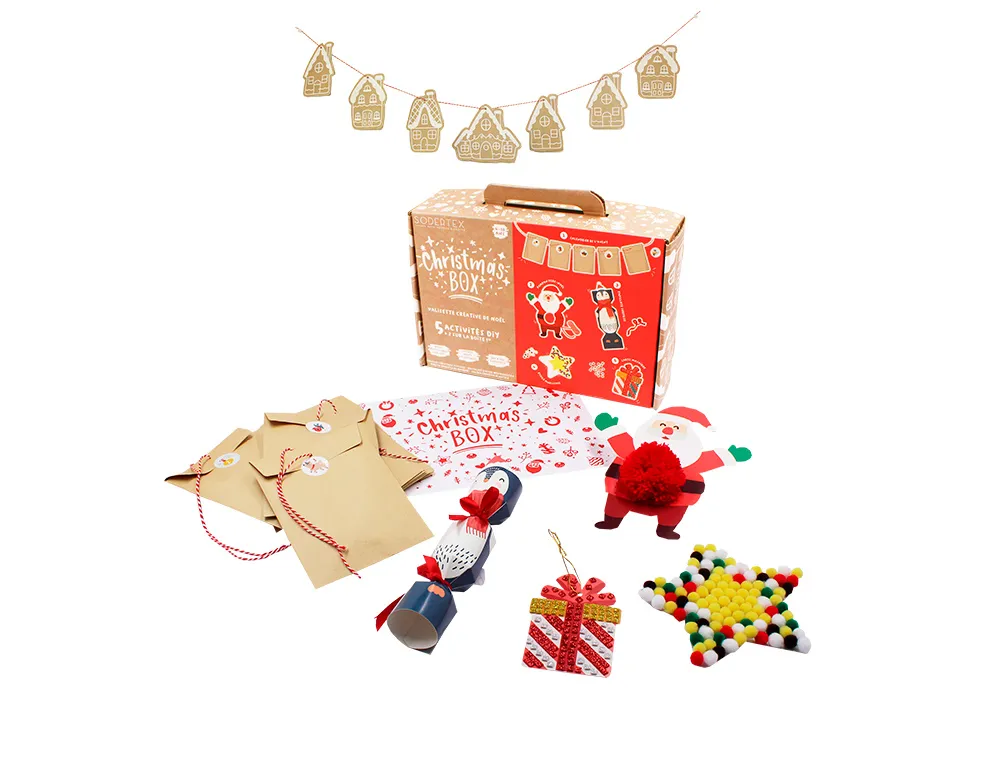 Kit creatif christmas sodertex 5+2 activites: cracker + calendrier de l'advent + etoile a decorer +