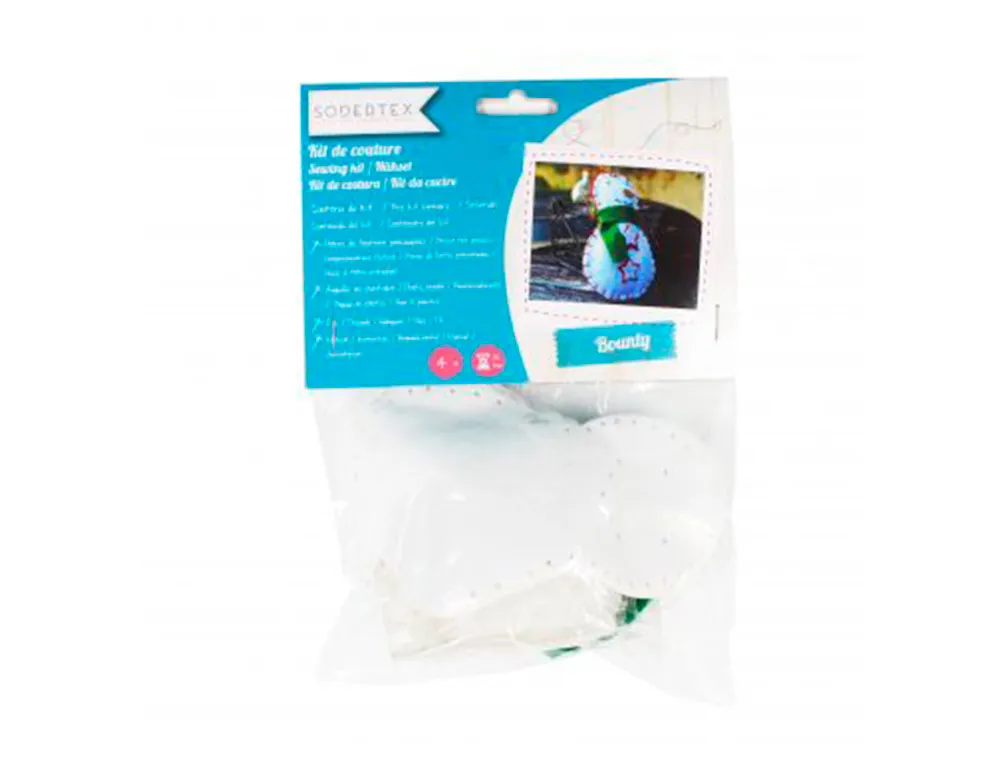 Kit feutrine sodertex bonhome de neige boonty a fabriquer 3 pieces 2mm 12x7 blanc