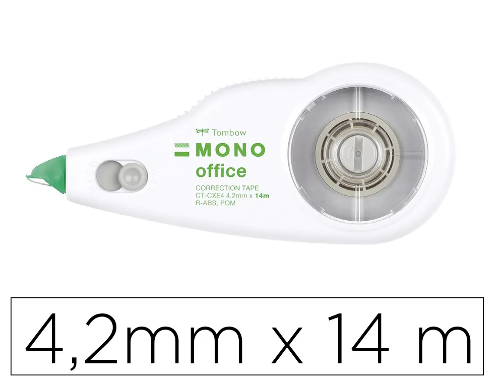 Roller correcteur tombow mono office rechargeable frontal 4,2mmx14m boite carton