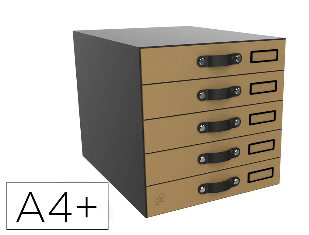 Module de classement savana oxford 5 tiroirs a4+ poignees ergonomiques carton recycle