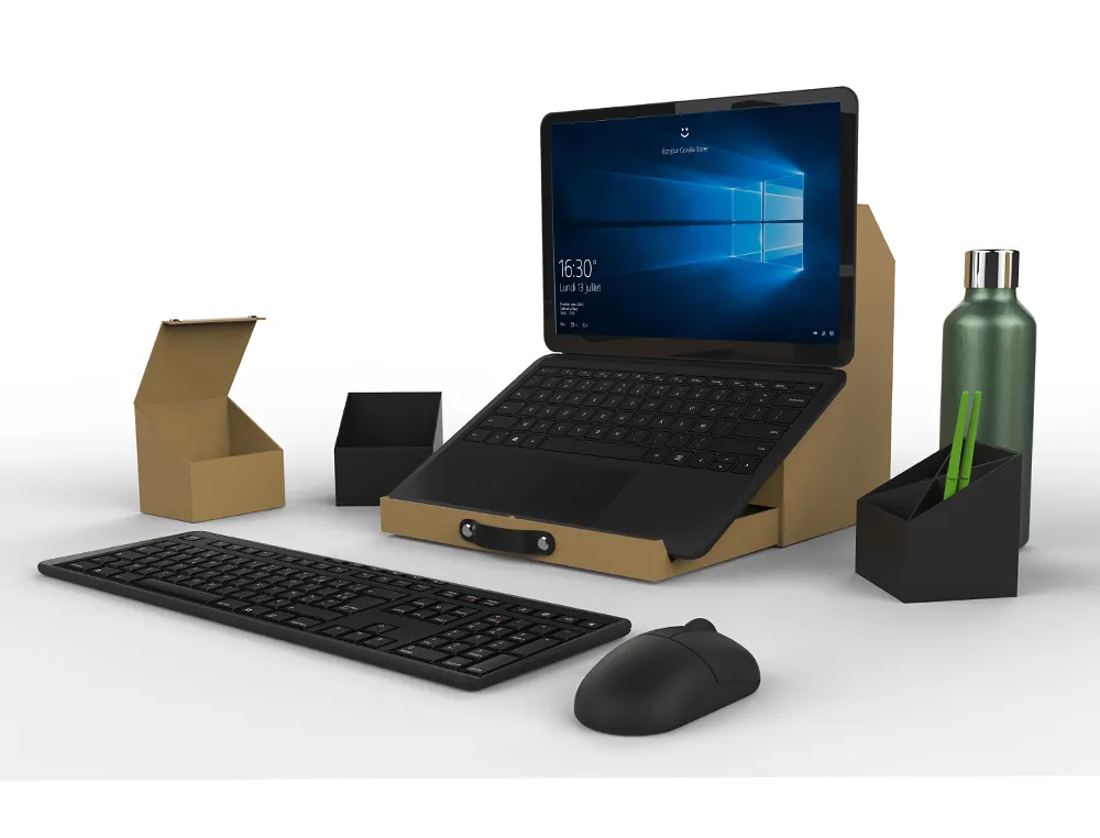 Organisateur de bureau mobile savana oxford 1 compartiment arrierre 1 compartiment ferme 2 pots de rangement