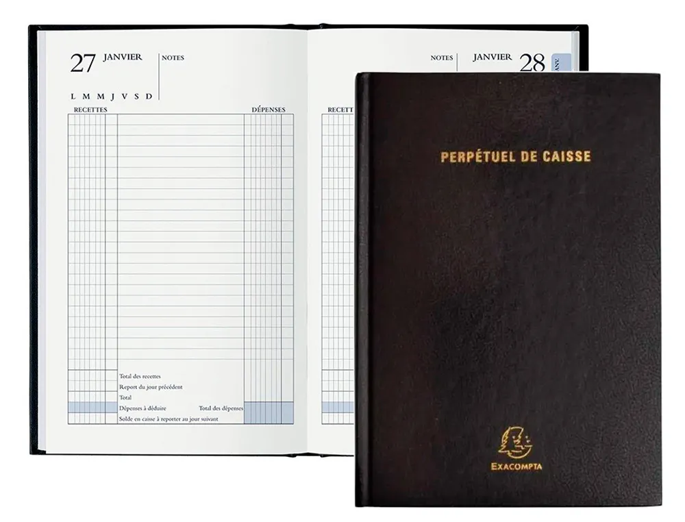 Agenda bureau 14,8x21 cm caisse perpétuel journalier - couleur assortis