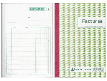 Manifold autocopiant exacompta factures A5 148x210mm foliotage 50 triplis