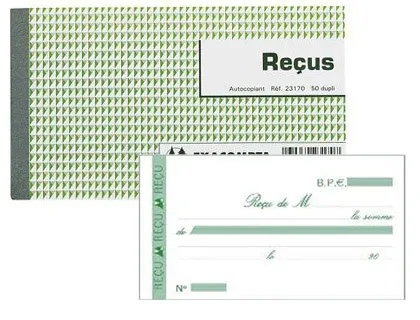 Manifold autocopiant exacompta reçus 180x105mm foliotage 50 duplis