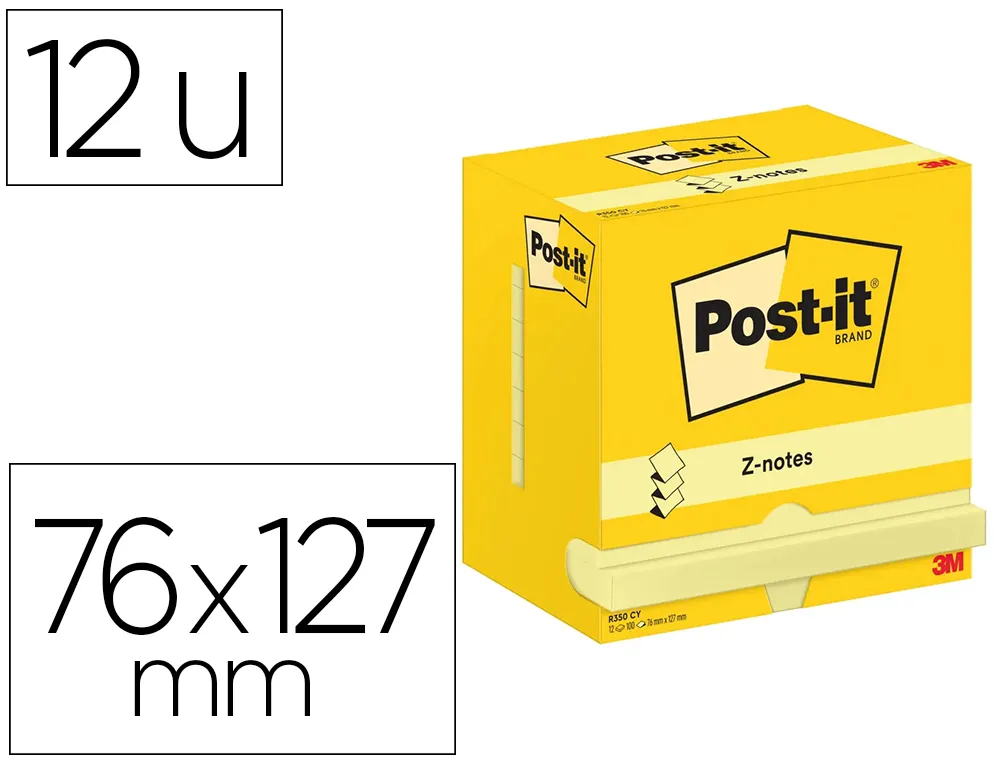 Bloc-notes post-it recharge z-notes 127x76mm 100f super z-notes repositionnables