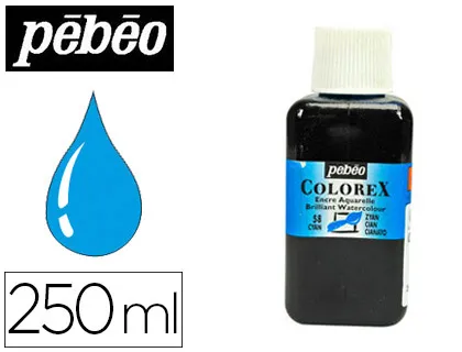 Encre pébéo colorex forte concentration vivacité couleur cyan flacon 250ml