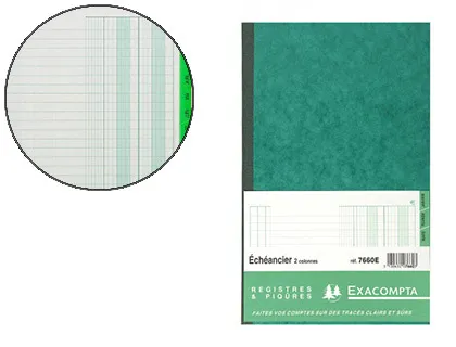Manifold exacompta piqué 195x320mm 80 pages échéancier