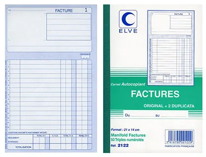 Manifold elve autocopiant 140x210mm foliotage 50 triplis factures
