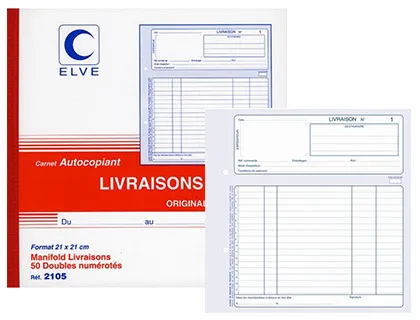 Manifold elve autocopiant 210x210mm foliotage 50 duplis livraisons