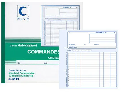Manifold elve autocopiant 210x 210mm foliotage 50 triplis commandes