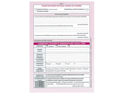 Contrat location locaux weber diffusion 4 pages 1 bail habitation liasse 2 contrats