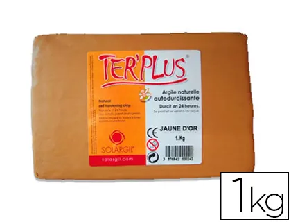 Argile autodurcissante solargil durci'dur coloris jaune or pain 1kg