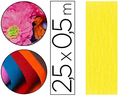 Papier crépon clairefontaine densité crêpage 60% 40g 50cmx2.5m unicolore jaune citron pochette 10f
