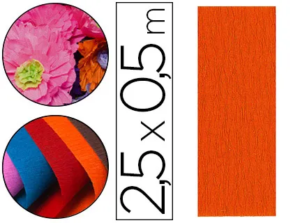 Papier crépon clairefontaine densité crêpage 60% 40g 50cmx2.5m unicolore orange pochette 10f olore
