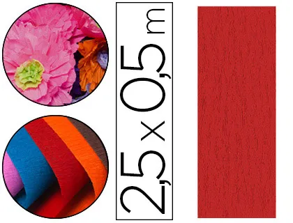 Papier crépon clairefontaine densité crêpage 60% 40g 50cmx2.5m unicolore rouge pochette 10f