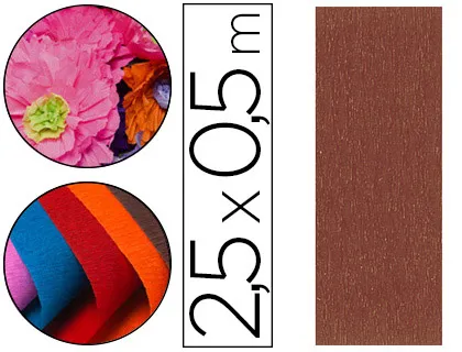 Papier crépon clairefontaine densité crêpage 60% 40g 50cmx2.5m unicolore chocolat pochette 10f