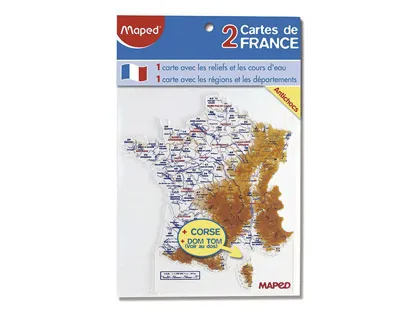 Carte géographique maped écolier hauteur 18cm