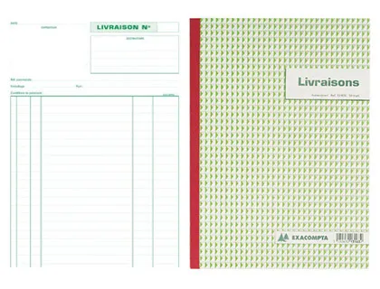 Manifold autocopiant exacompta livraisons A4 210x297mm foliotage 50 triplis