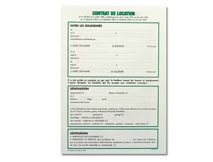 Contrat location locaux exacompta vacants non meublés 1 feuille