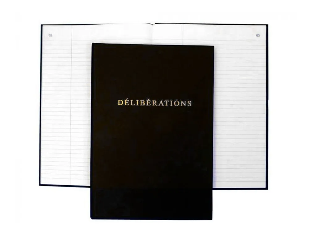 Registre classeur reliure juridique elve délibérations 310x210mm 4 anneaux 100 pages folios en bleu